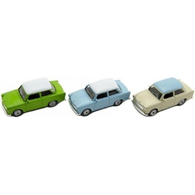 Welly Teddies Auto Trabant kov krémová s modrou střechou 1:60