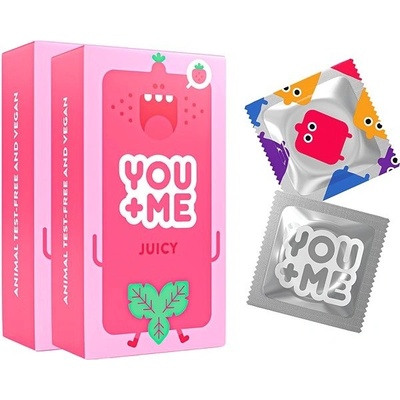 YOU ME Juicy kondomy se šťavnatým jahodovým aroma 2× 12 ks