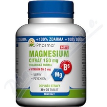 Bio Products Magnesium citrát Forte 150 mg+vit.B6 6 mg 30+30 tablet