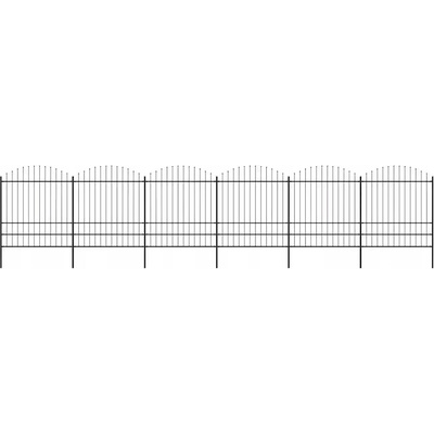 zahrada-XL Zahradní plot s hroty ocel (1,75–2) x 10,2 m černý