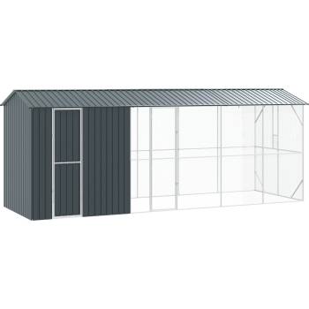 vidaXL Клетка за птици със съхранение Антрацит 645 x 208 x 247 см (3325154)