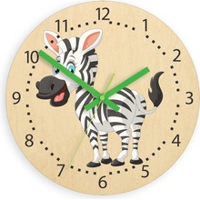 M.Clock zebra tiché 30cm bříza