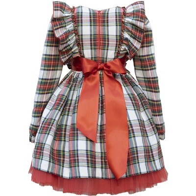 Ross Unique Детска рокля каре с червена панделка, Ross Unique (23-0101121)