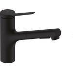 Hansgrohe Кухненски смесител Hansgrohe Zesis M33 150 sBox с издърпващ се душ, матово черен, с 2 струи (74821670)