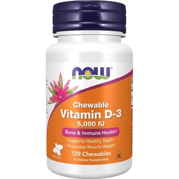 NOW NOW Vitamin D-3 5000 IU, 120 Chewables