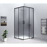 SAPHO Sigma Simply - Душ ъгъл 100x100 см, Тухлено стъкло/матово черно GS2410B-01 (GS2410B-01)