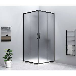 SAPHO Sigma Simply - Душ ъгъл 100x100 см, Тухлено стъкло/матово черно GS2410B-01 (GS2410B-01)