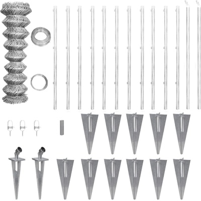 vidaXL Drátěné pletivo se sloupky a kolíky pozinkovaná ocel 25x1,25 m