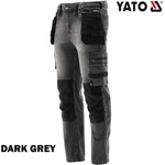 TOYA Работен панталон, еластичен, дънков, YATO Jeans Dark Grey, различни размери (EURO YT 79063)