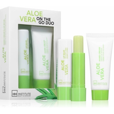 IDC Institute Aloe Vera balzám na rty 4 g + krém na ruce 15 ml kosmetická sada