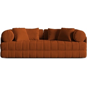 Cosmopolitan Design Теракотен кадифен сгъваем диван 206 cm Kemi - Cosmopolitan Design (COS_3SF_44_F1_KEMI4)