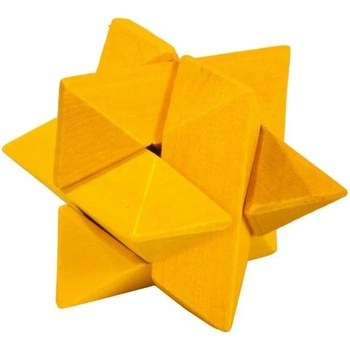 Fridolin Логически дървен 3D пъзел Fridolin - Звезда, жълт (F17594)