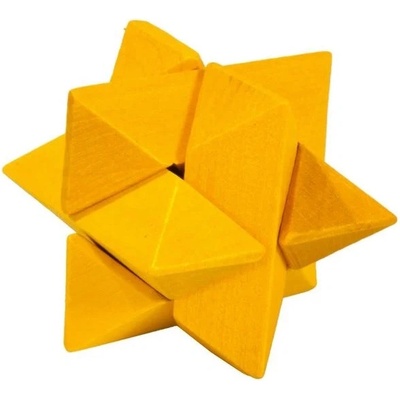 Fridolin Логически дървен 3D пъзел Fridolin - Звезда, жълт (F17594)