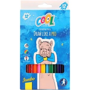 Victoria Комплект цветни моливи, триъгълни, дебели, cool by victoria, 12 различни цвята