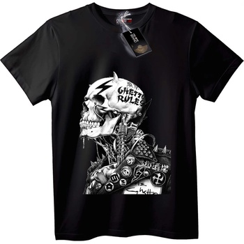 NOONEBRAND Тениска черепът на гетото - 2XL, White