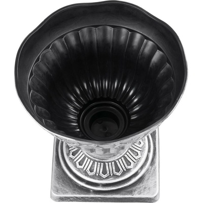 Kvetináč Strend Pro Antik, s podstavcom, 30x30 cm, strieborný, metalický efekt