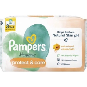 Pampers Мокри кърпички Pampers Harmonie Protect & Care с невен - 3x44 броя
