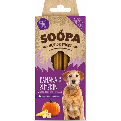 Soopa Pets Dentální tyčinky Soopa Senior s banánem dýní a lněným semínkem 100 g