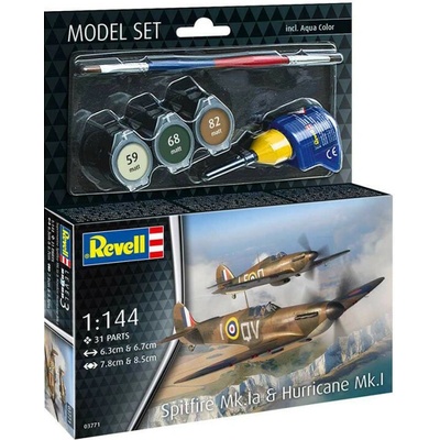 Revell Supermarine Spitfire Mk.Ia & Hawker Hurricane Mk.I Model Set 1:144