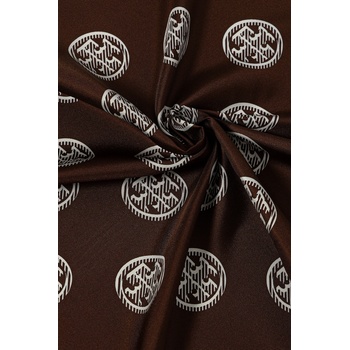 Tory Burch Копринен шал Tory Burch Medallion в кафяво с десен 171200-200 (171200.200)