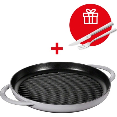 Staub litinová grilovací pánev kulatá grafitově šedá 22 cm