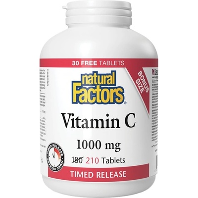 Natural Factors Vitamin C 1000 mg | Timed Release [210 Таблетки]