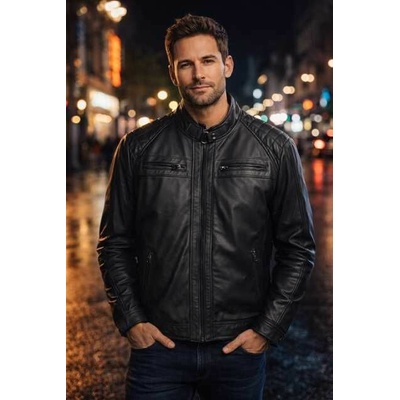 Max Original Leather pánska kožená bunda 2101 black Black