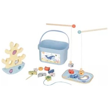 Tooky Toy Играчка Tooky: кутия за риболов 3 в 1, дърво