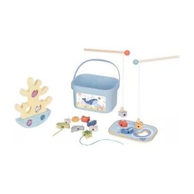 Tooky Toy Играчка Tooky: кутия за риболов 3 в 1, дърво