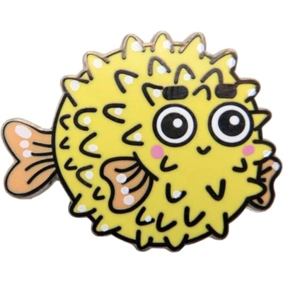 Leon Romer kovový pin Baby Puffer Fish žlutá 25 mm