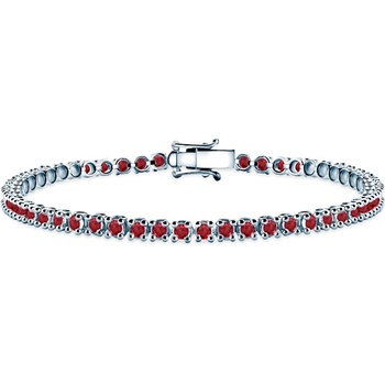 SAVICKI Тенис гривна Luminy 3, 2 мм: бяло злато, рубини