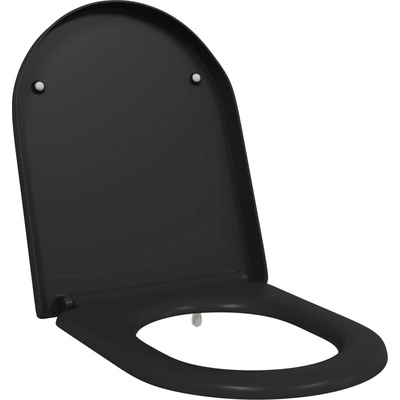 vidaXL Тоалетна седалка Черно 49 x 36 x 4 см Дуропласт (42002356)
