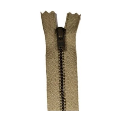 YKK zip kovový nedělitelný, béžová - 16 cm