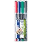STAEDTLER Комплект маркери за алкохол, OHP, 0, 6 мм, STAEDTLER "Lumocolor 318 F", 4 различни цвята 318 WP4 (318 WP4)
