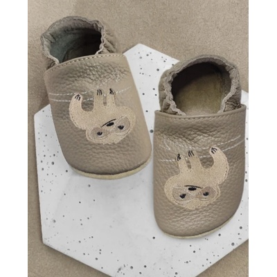 Funky Monkey kožené barefoot Pro capáčky s kaučukovou podrážkou Sloth hnědá