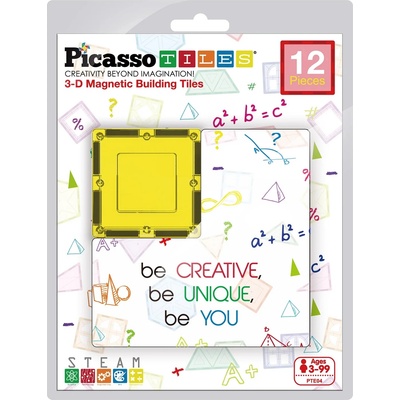 PicassoTiles Конструктор допълнение Picasso Tiles - Квадрати, 12 части (PTE04)