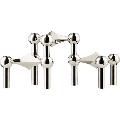 STOFF NAGEL Dizajnový svietnik STOFF Nagel Chrome – set 3 ks