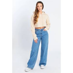 Be You Суичър Be You Crop Hoodie Ld - Cream