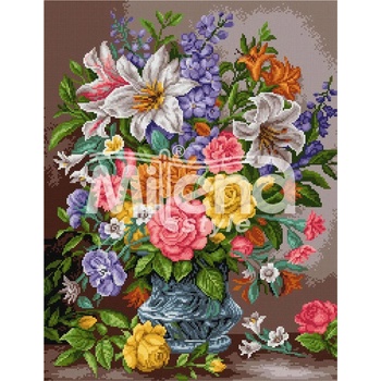 Image 1 of Milena Style Цветя за дома - Печатана Aida 14 ct с конци Ariadna