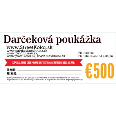 Darčeková poukážka 500€. Daruj ako PÁN.