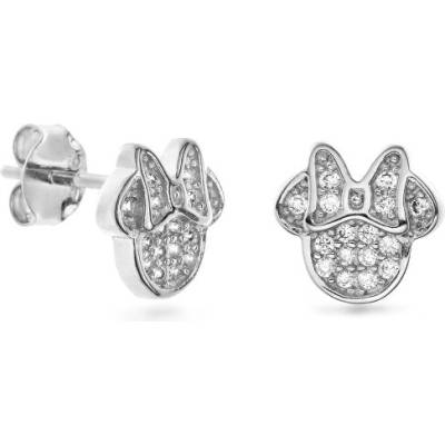 Again Jewelry strieborné náušnice Minnie Mouse s kubickými zirkónmi AJNS0039