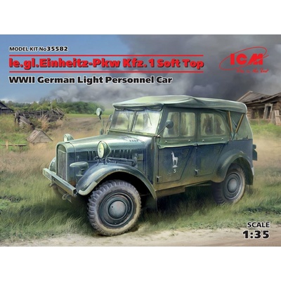 ICM le.gl.Einheitz-Pkw Kfz.1 Soft Top WWII German Light Personnel Car 1:35