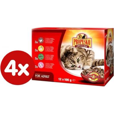 Propesko s hovězím, kuřecím, jehněčím a zvěřinovým masem 4x (12 x 100 g)