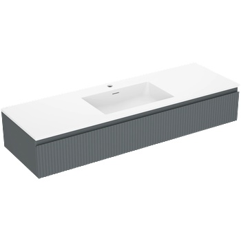 Mexen Rivel шкаф за баня 140 см с мивка Otis, 1 чекмедже, релефен, графит мат/бяла (91A20-14023-1-BF66-W18M01)