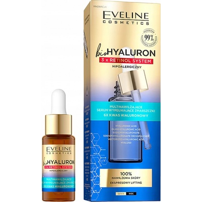 Eveline Cosmetics bio Hyaluron 3 x Retinol Multi-hydratační sérum vyplňující vrásky 18 ml