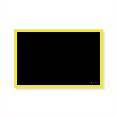 Toptabule.sk KRTCL02 Čierna kriedová tabuľa v žltom drevenom ráme 60 x 40 cm / nemagneticky