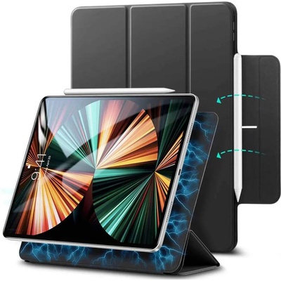 ESR Rebound Magnetic Case - магнитен полиуретанов калъф с поставка за iPad Pro 12.9 M1 (2021), iPad Pro 12.9 (2020), iPad Pro 12.9 (2018) (черен)
