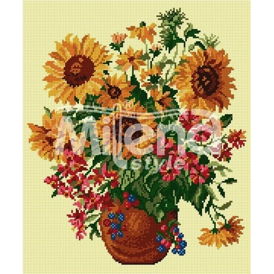 Milena Style Букет от слънчогледи - гоблен със схема конци Ariadna 1: 1