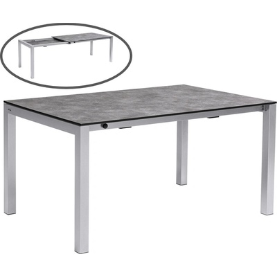 KETTLER CUBIC / HPL rozkladací hliníkový stôl 150/210x95 cm strieborná / antracit