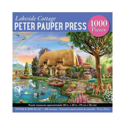 Jigsaw Gold Foil Highlights Peter Pauper Press Lakeside Cottage 1000 dielov
